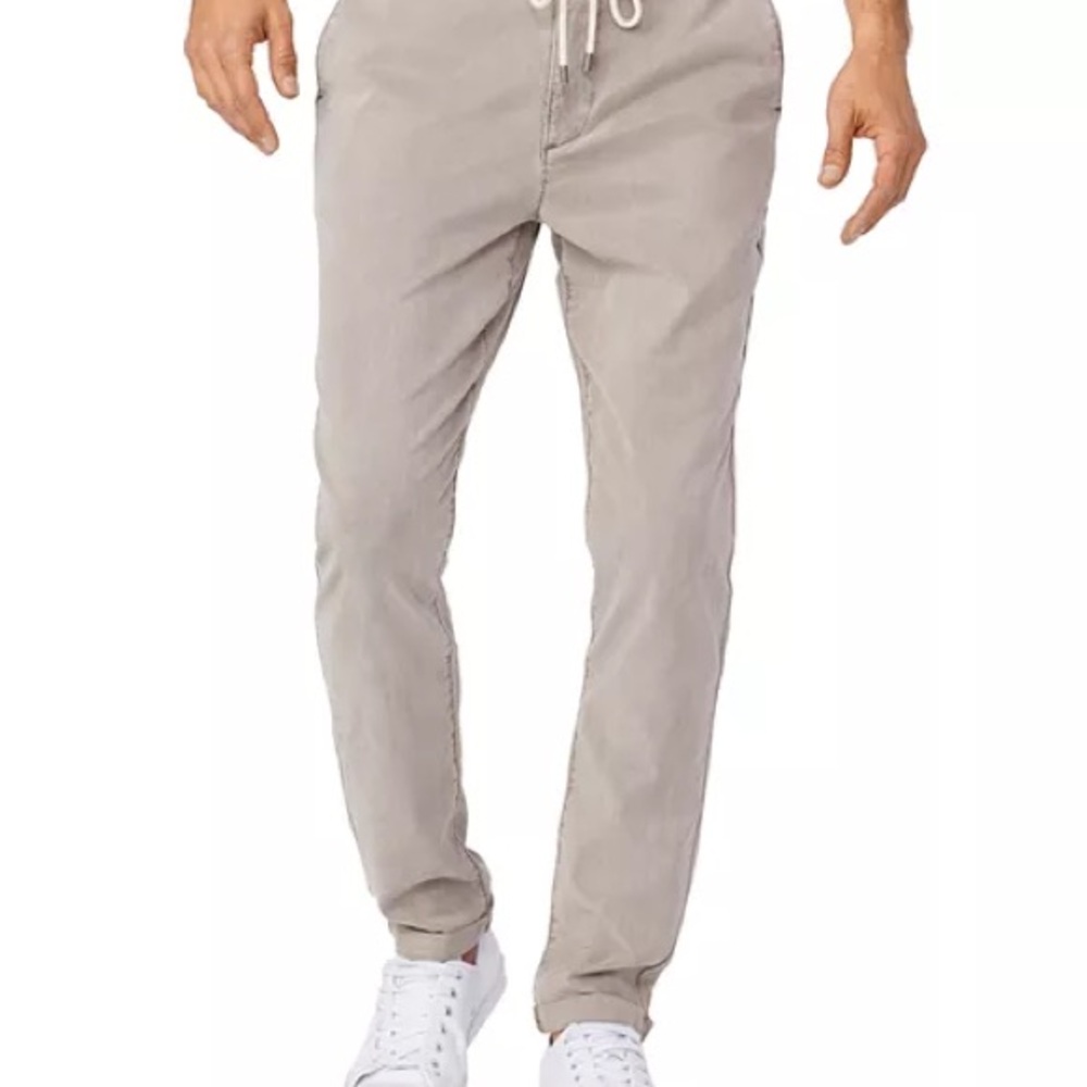 PAIGE Men's Slim Drawstring Chinos in Light Taupe